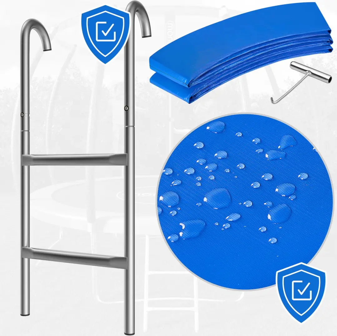 Monzana Trampoline 244cm - Veiligheidsnet & Randlader - Blauw Zwart