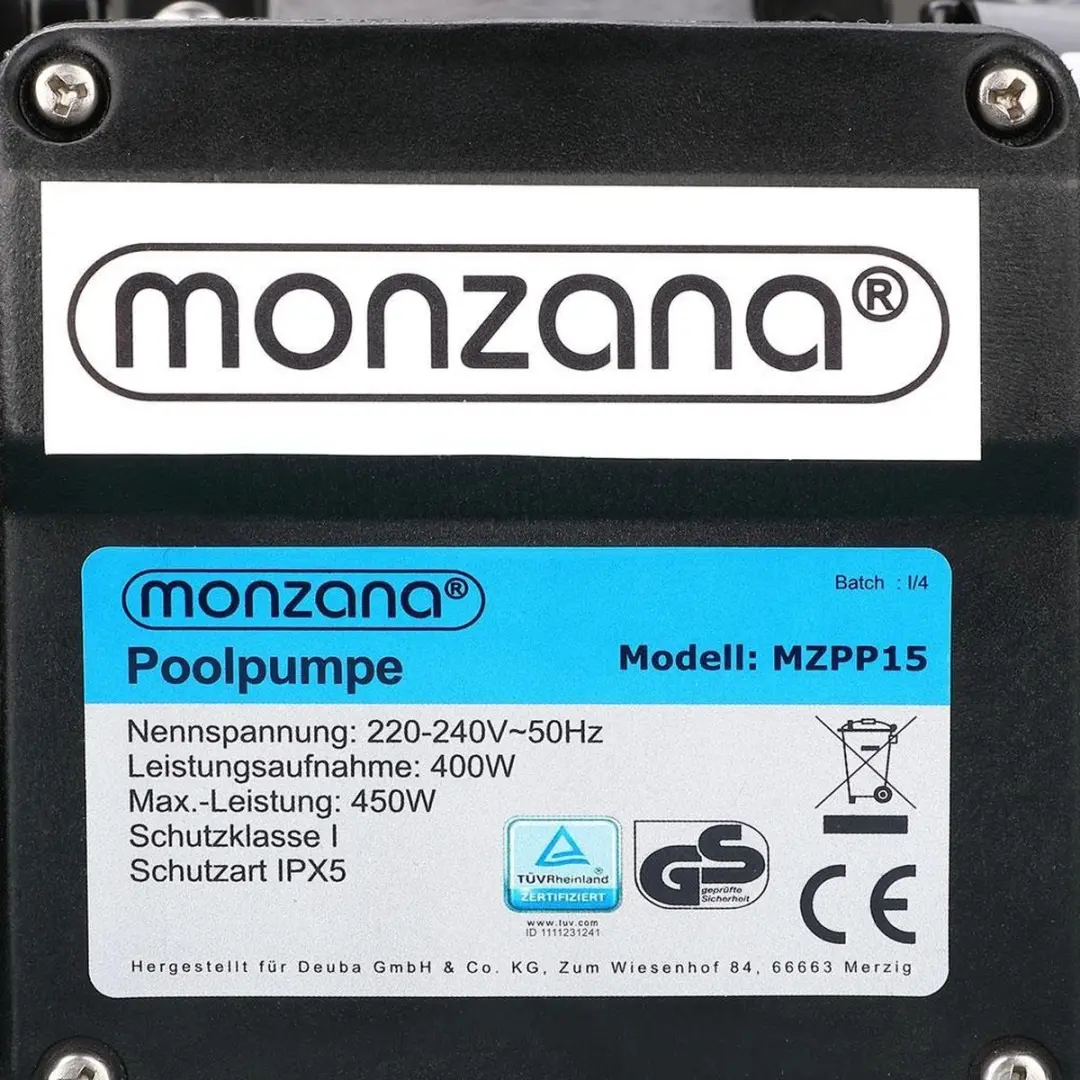 Monzana Zandfiltersysteem 106833 - 9600 l/h - 7-Wegklep