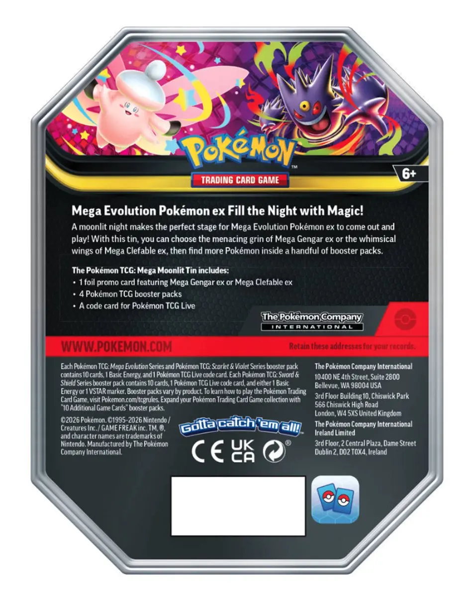 Pokémon Mega Moonlit EX Tin Gengar EX - TCG - 41 Kaarten
