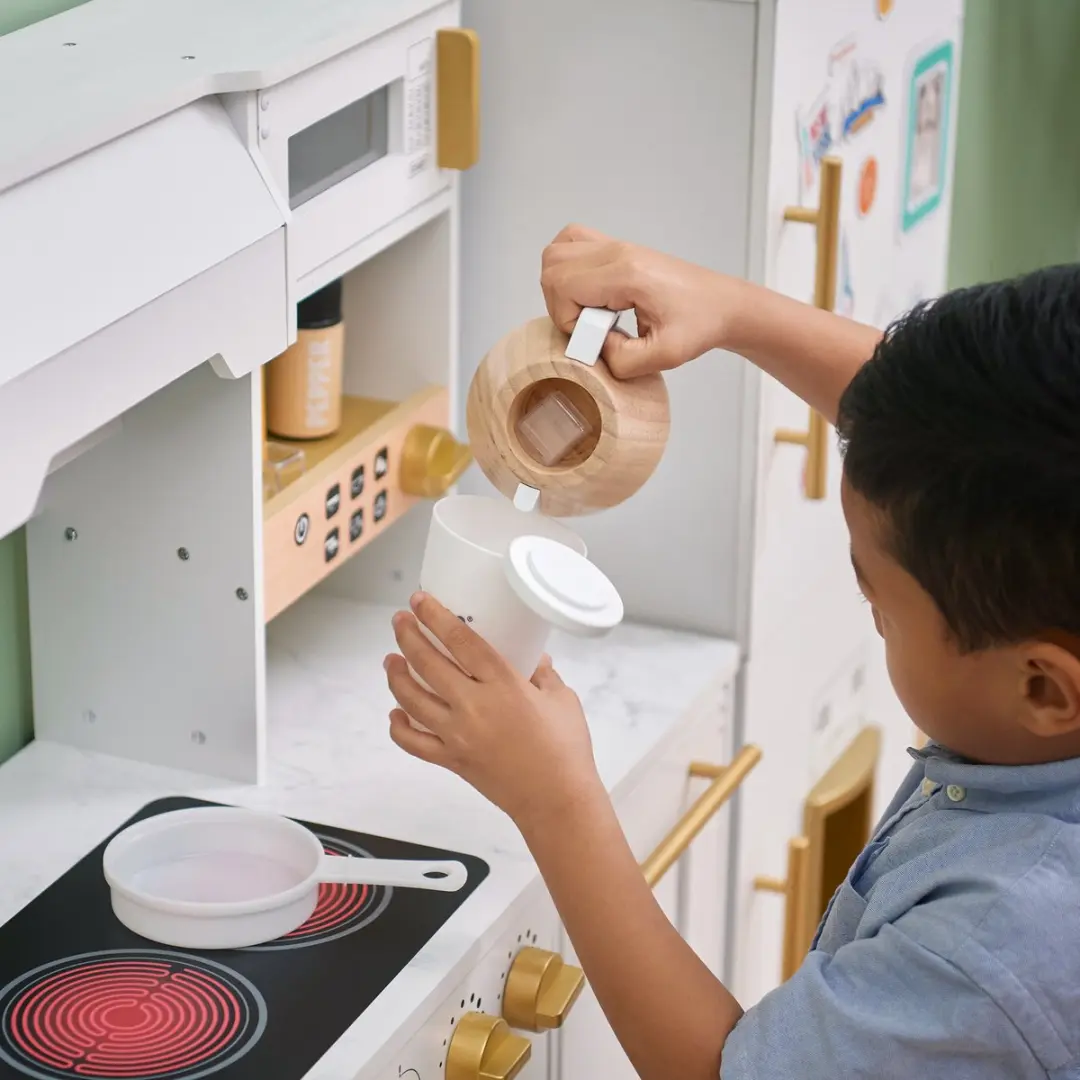 Teamson Kids Groot Modulair Houten Speelkeuken - Wit/Goud