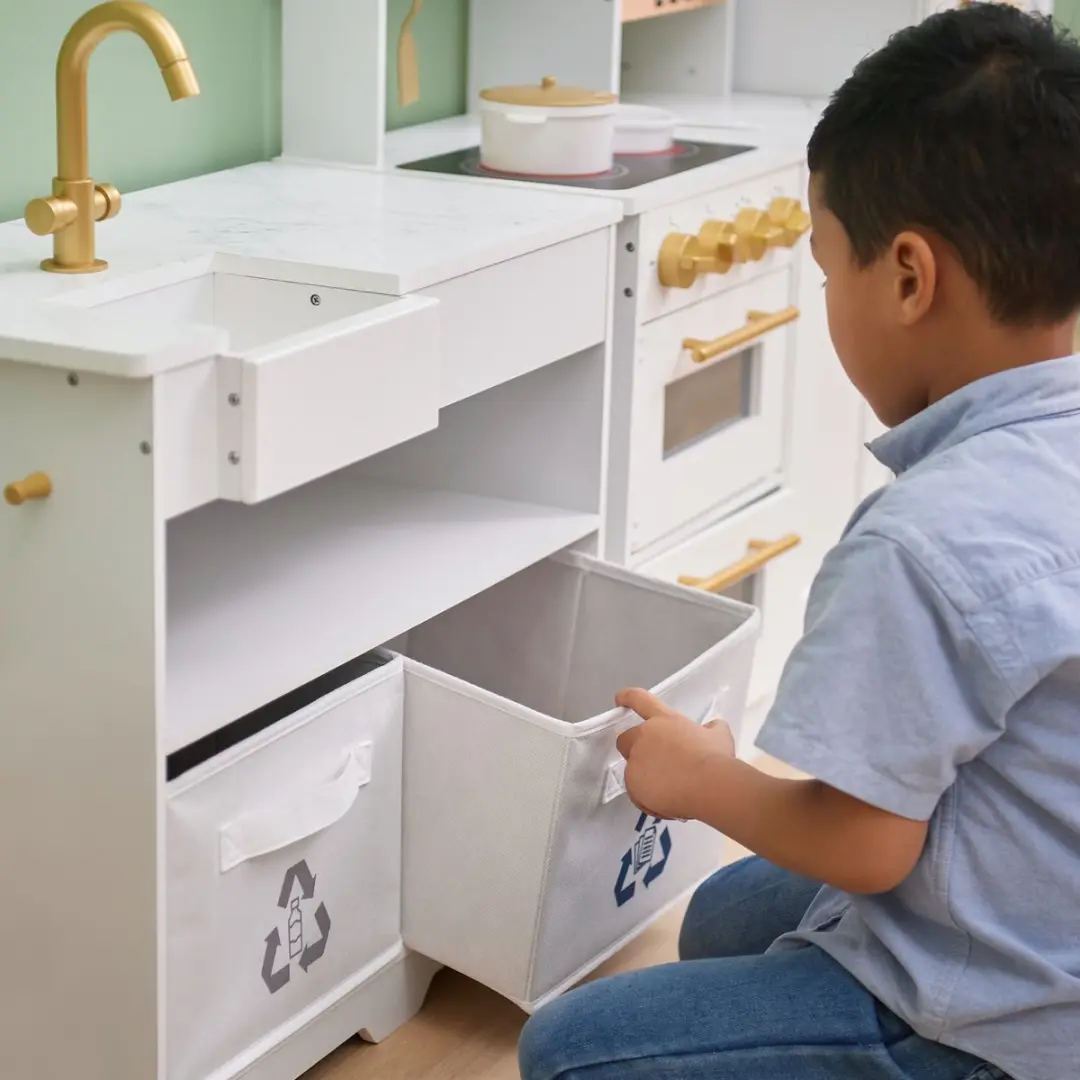 Teamson Kids Groot Modulair Houten Speelkeuken - Wit/Goud