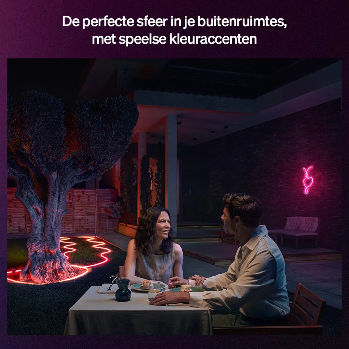 Philips Hue Neon LED strip voor buiten 5 m, Nauwkeurige kleurovergangen van Chromasync™ Helder, echt wit licht 1100 lumen