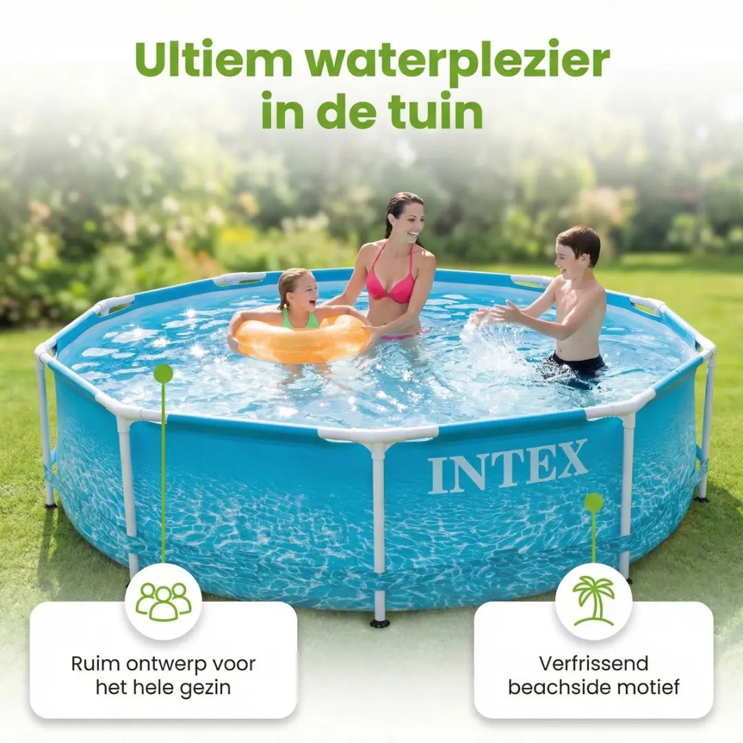 Intex 28208GN-Blauw Rond Frame Zwembad 305cm - Blauw