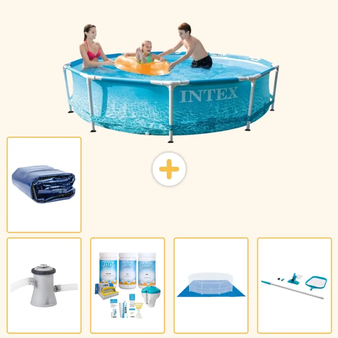Intex 28208GN-Blauw Rond Frame Zwembad 305x76cm