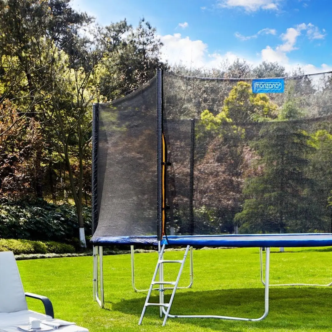 Monzana Trampoline 427cm - Compleet met Veiligheidsnet & Ladder - Blauw