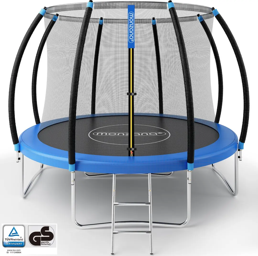 Monzana Trampoline 305cm - Blauw Zwart - Veiligheidsnet & Ladder - afbeelding 6 van 6