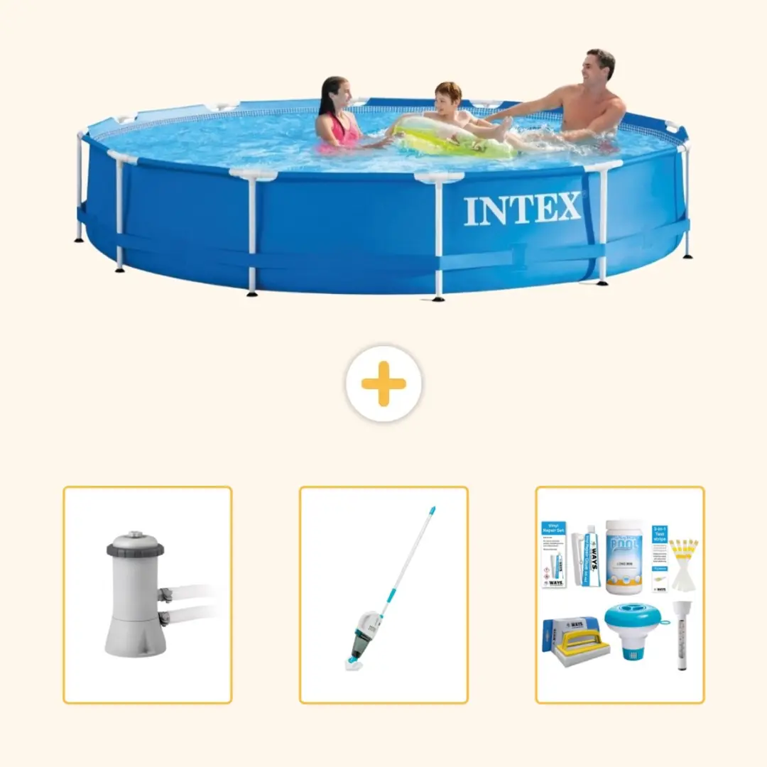 Intex 28212GN-Blauw Rond Frame Zwembad 366x76cm