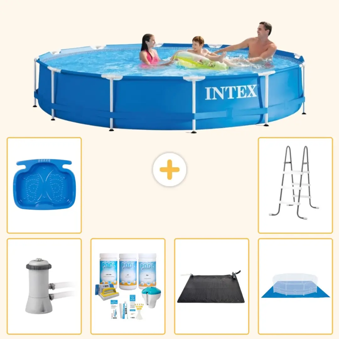 Intex 28212GN-Blauw Rond Frame Zwembad 366x76cm