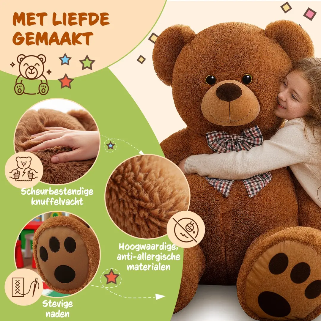Monzana XXL Knuffelbeer - 150cm - Bruin