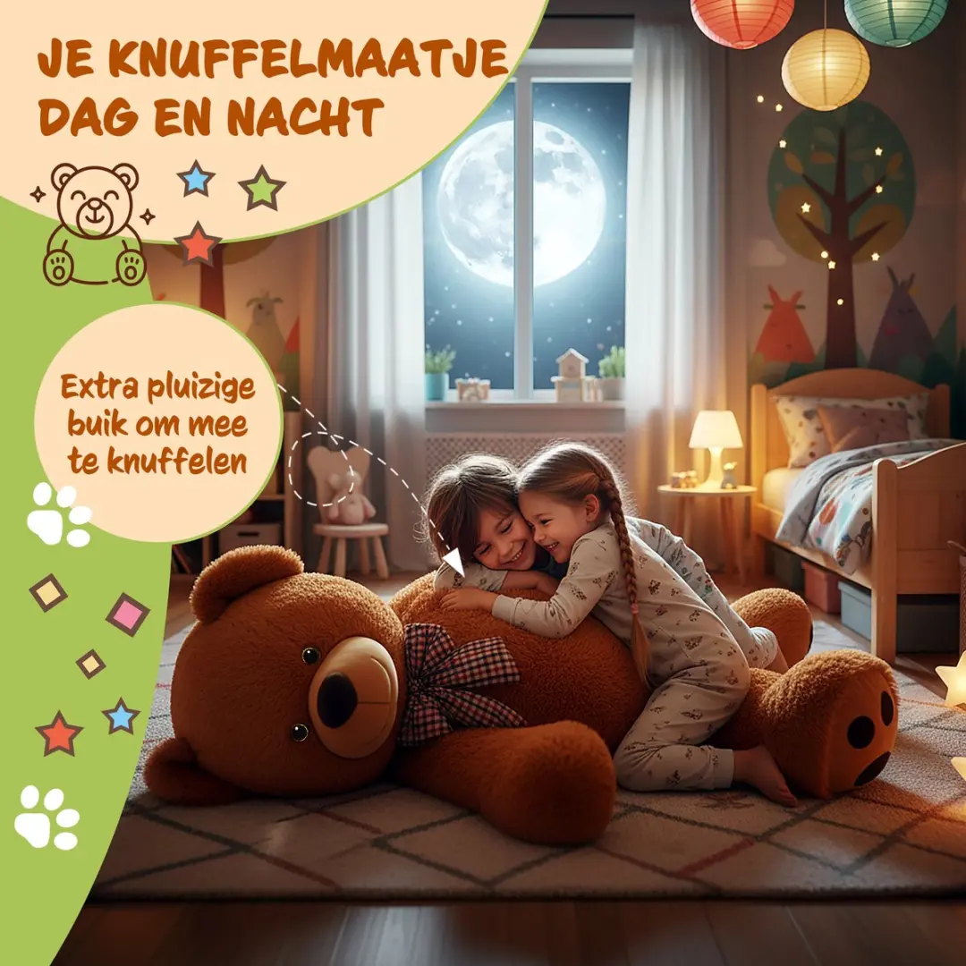 Monzana XXL Knuffelbeer - 150cm - Bruin