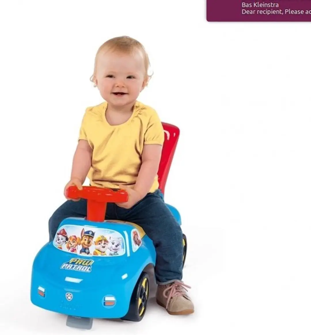 Smoby Paw Patrol Loopauto 7600720531 - Blauw/Rood/Geel