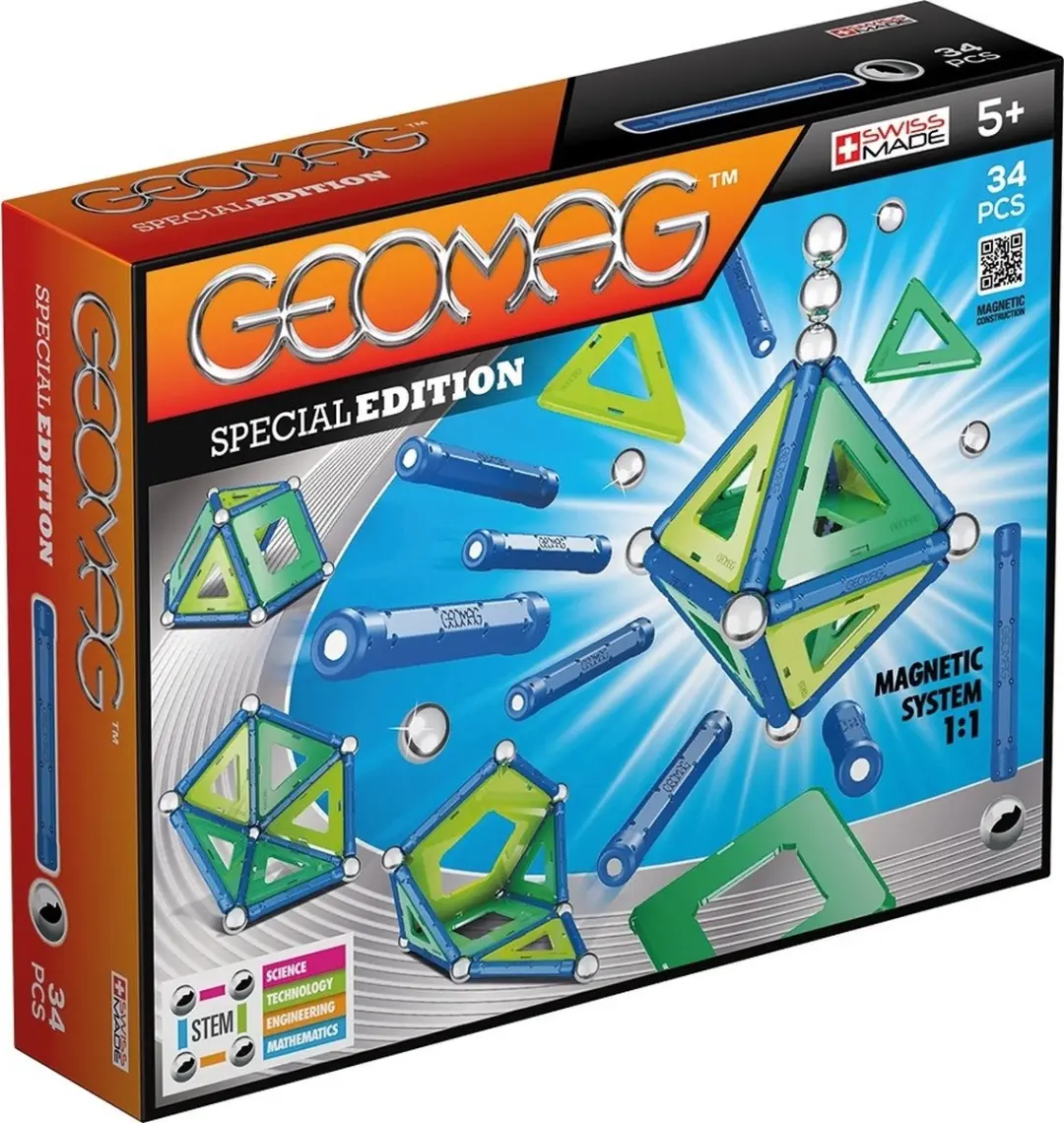 Geomag Bouwpakket Cold Junior Neodymium 34-delig - Lichtgroen/Blauw