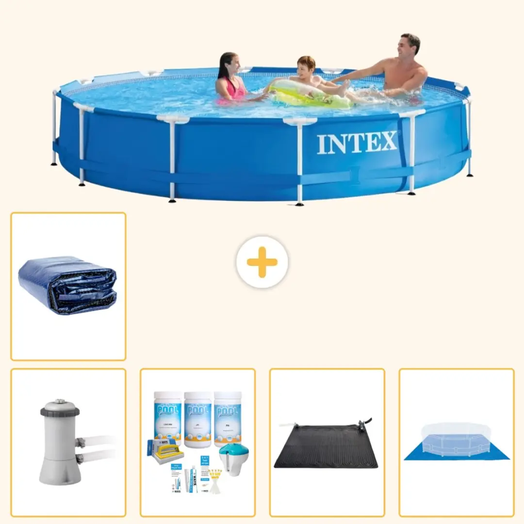 Intex 28212GN-Blauw Rond Frame Zwembad 366x76cm