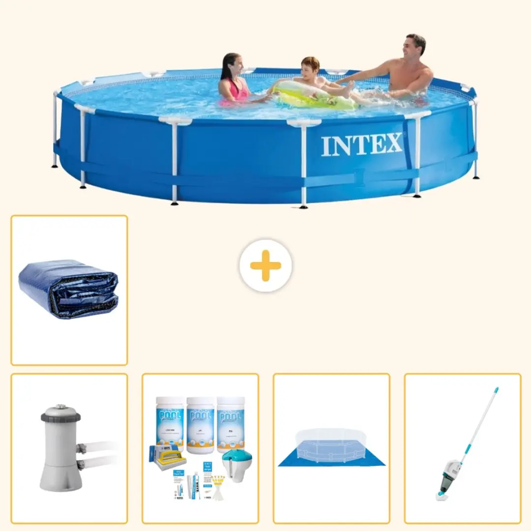 Intex 28212GN-Blauw Rond Frame Zwembad 366x76cm