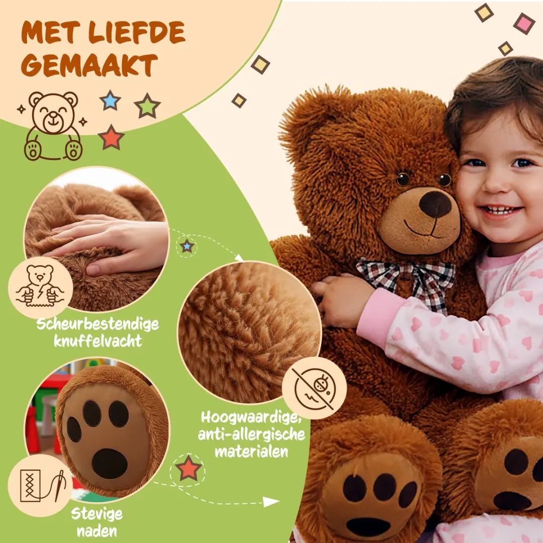 Monzana Knuffelbeer L - 50cm Pluche Bruin