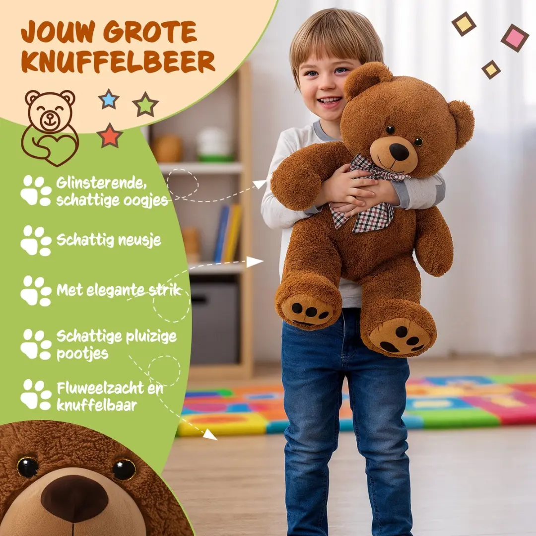 Monzana Knuffelbeer L - 50cm Pluche Bruin