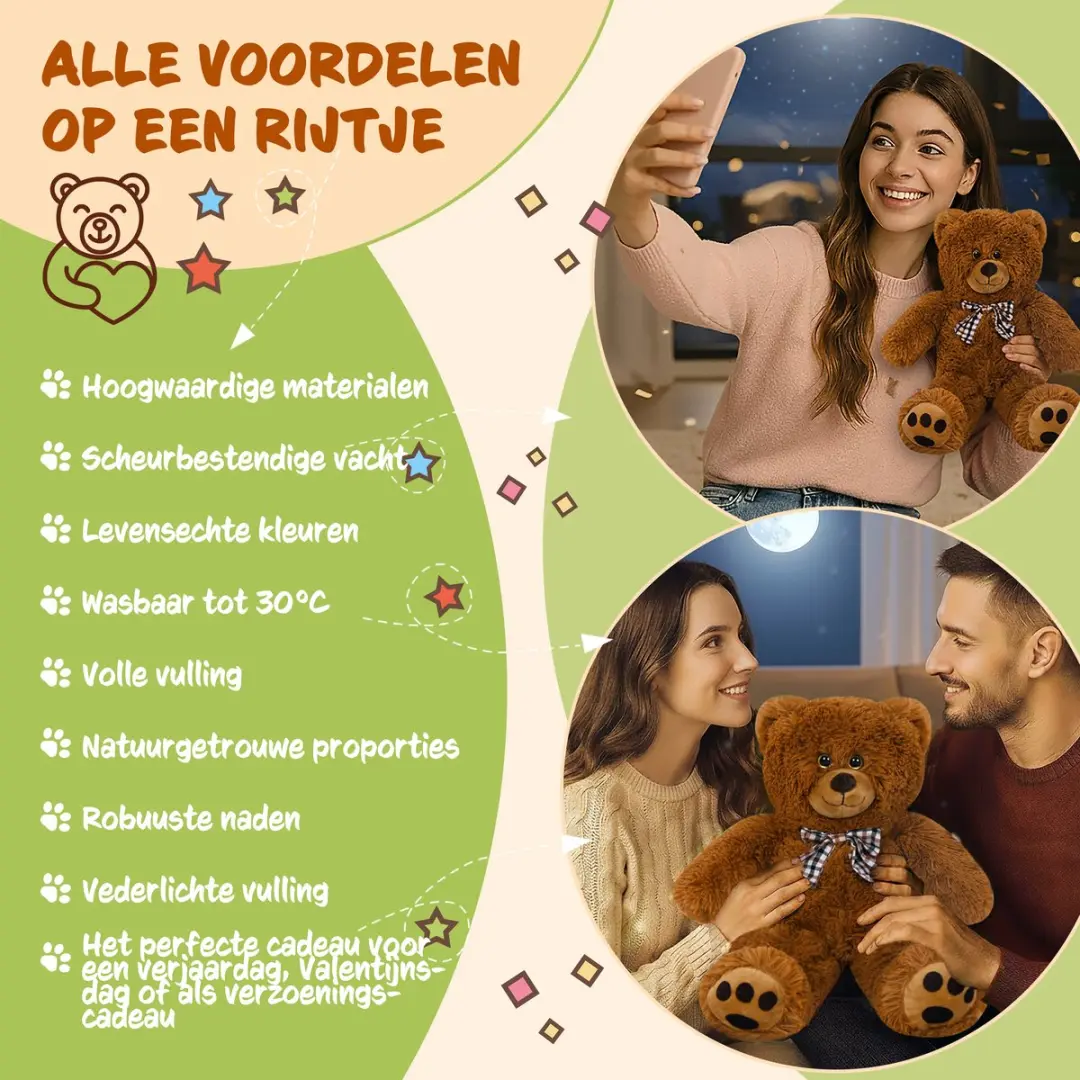 Monzana Knuffelbeer L - 50cm Pluche Bruin