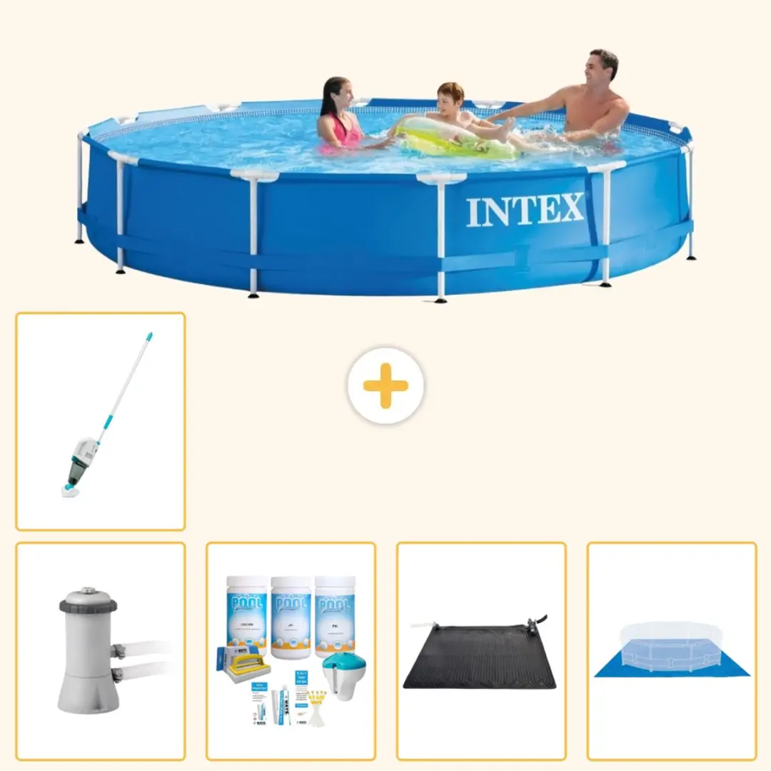 Intex 28212GN-Blauw Rond Frame Zwembad 366x76cm