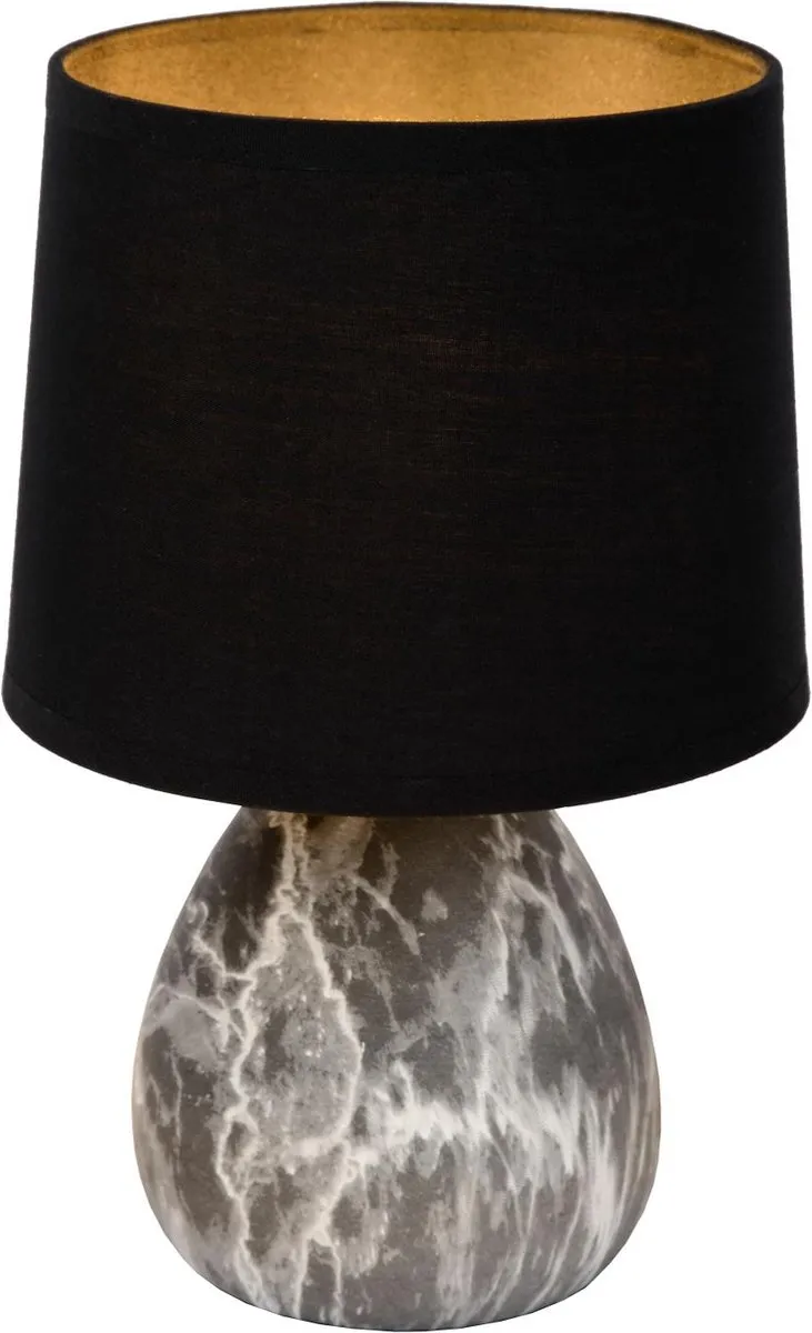 Lucide MARMO Tafellamp Ø16cm - 1xE14 - Zwart