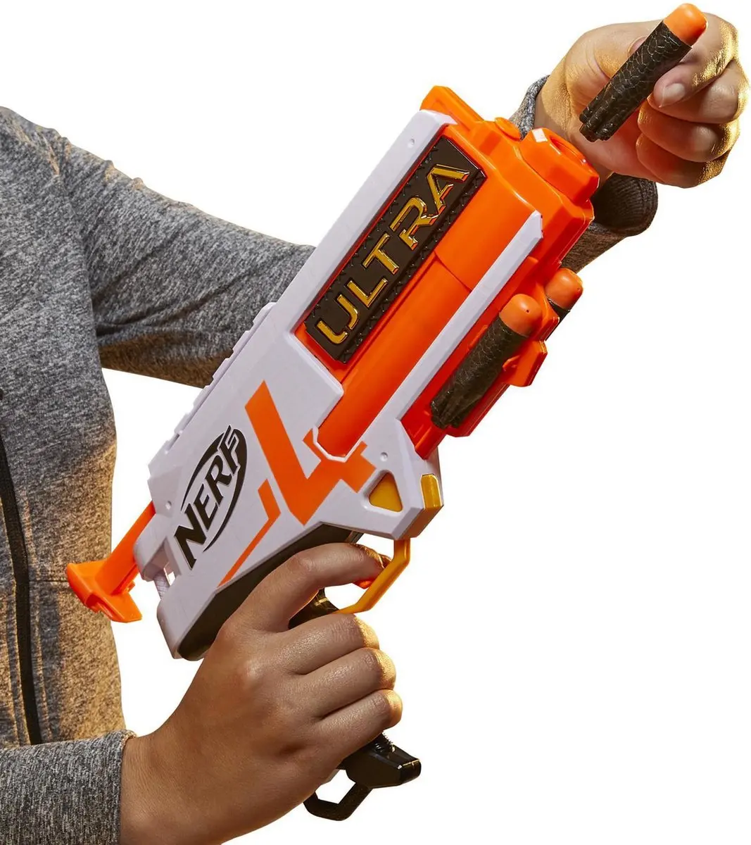 Nerf Ultra Four Dart Blaster E9216 - Zwart/Grijs/Orange