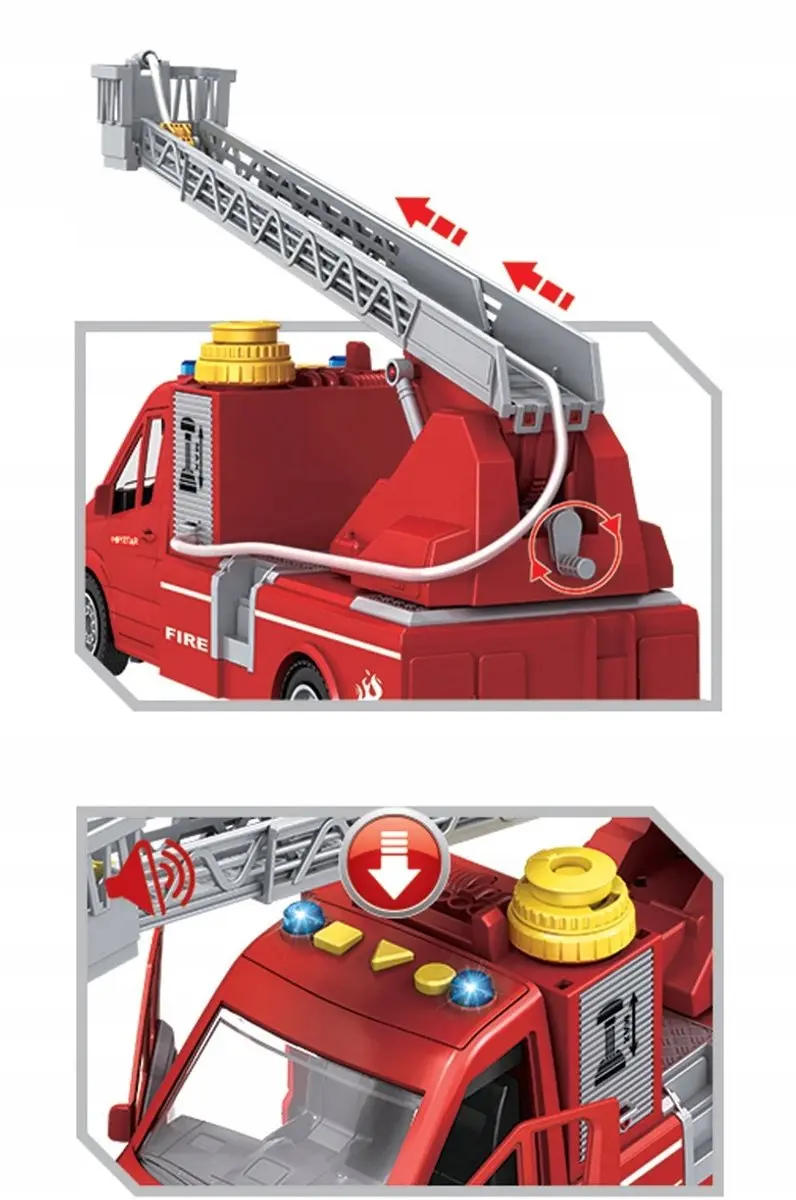 TOYSTAR Grote Brandweerauto met Waterspuit - Rood