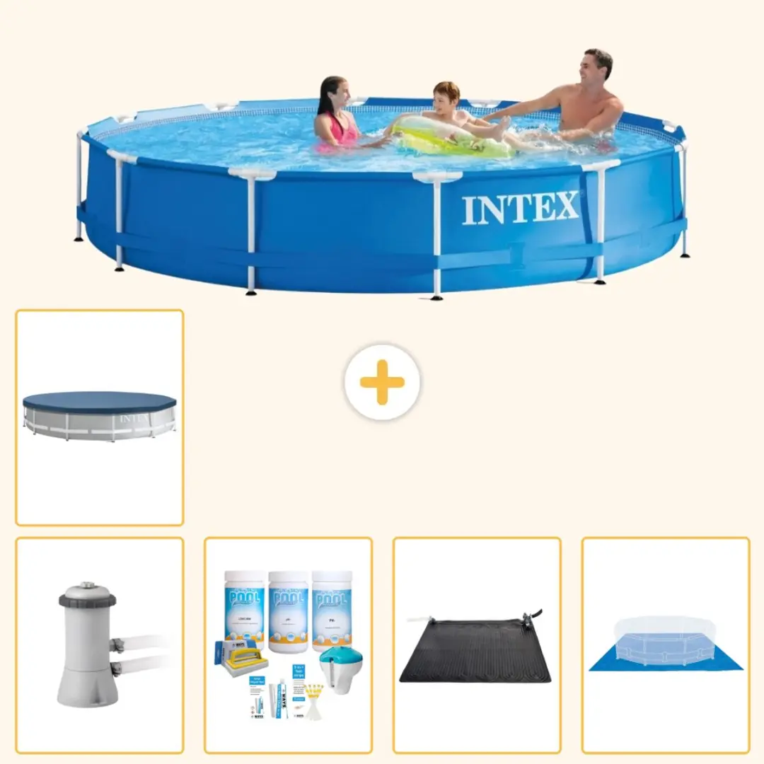 Intex 28212GN-Blauw Rond Frame Zwembad 366x76cm