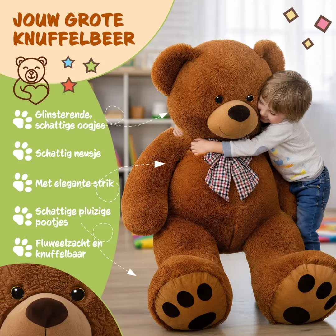Monzana Knuffelbeer XL - 100cm Bruin
