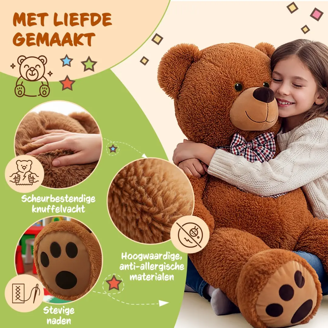 Monzana Knuffelbeer XL - 100cm Bruin