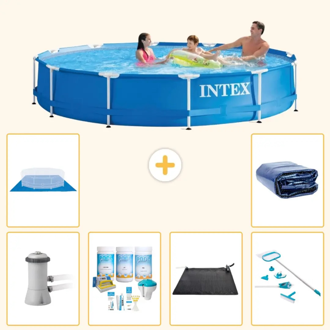 Intex 28212GN-Blauw Rond Frame Zwembad 366x76cm