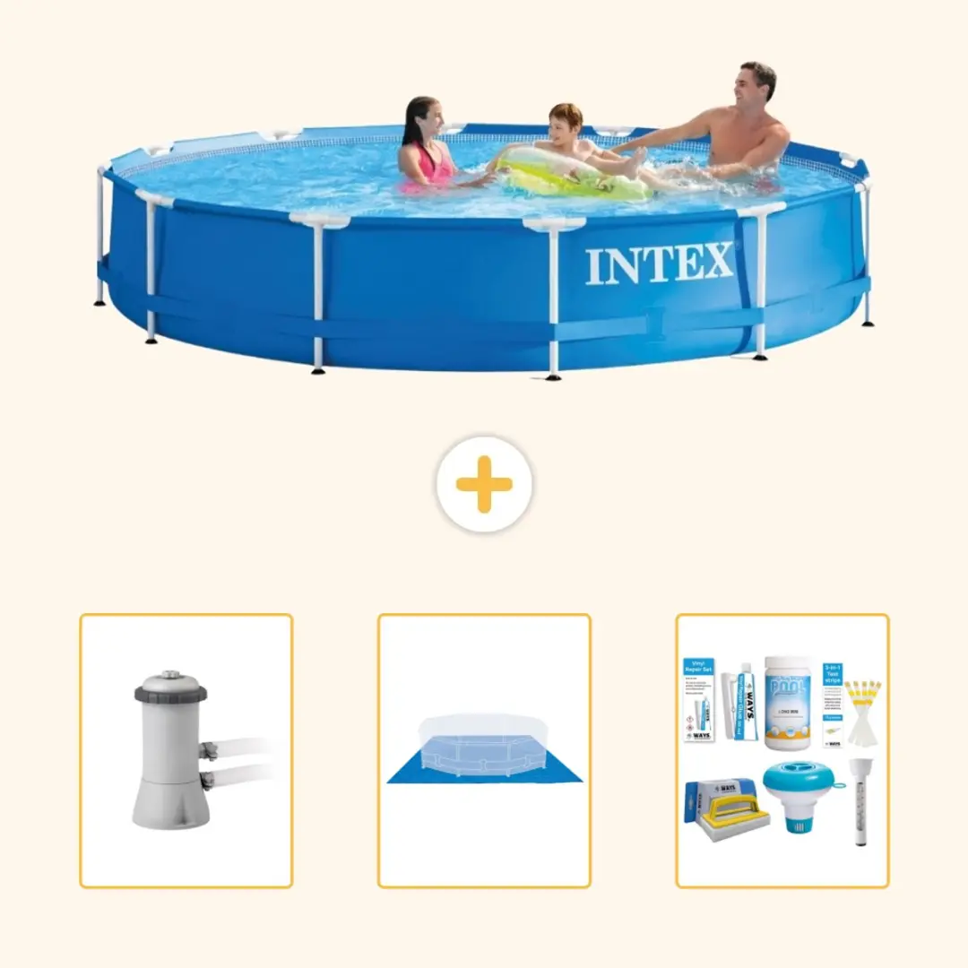 Intex 28212GN-Blauw Rond Frame Zwembad 366x76cm