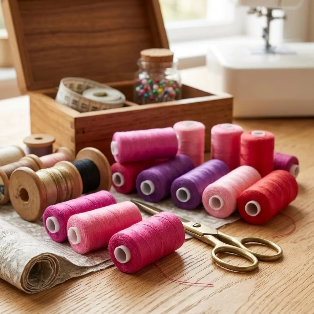 NUVEX Naaigaren Set 10 Stuks - Roze/Paars/Rood
