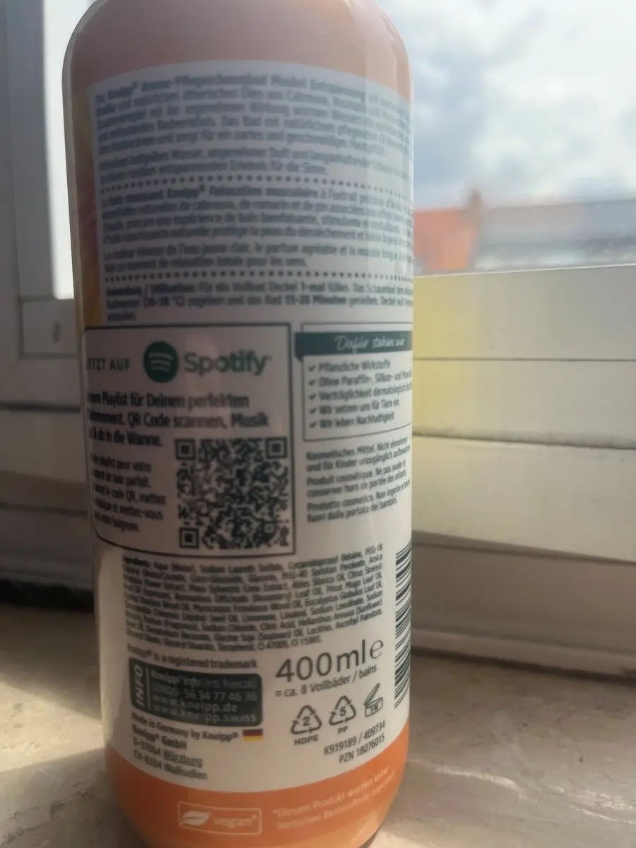 Kneipp Badschuim Spierontspanning Arnica 400ml