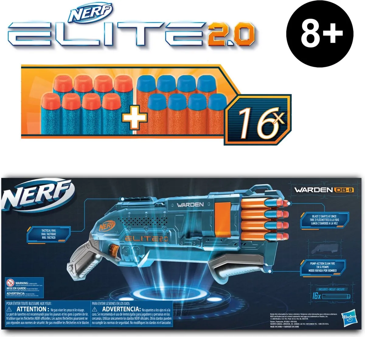 NERF Elite 2.0 Warden DB 8