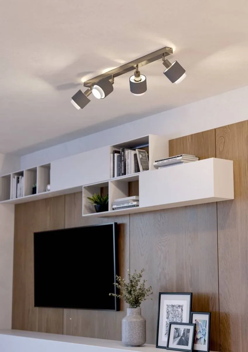 Eglo Bellizzi Spot E14 - 4 Lichtpunten 75cm - Grijs/Wit