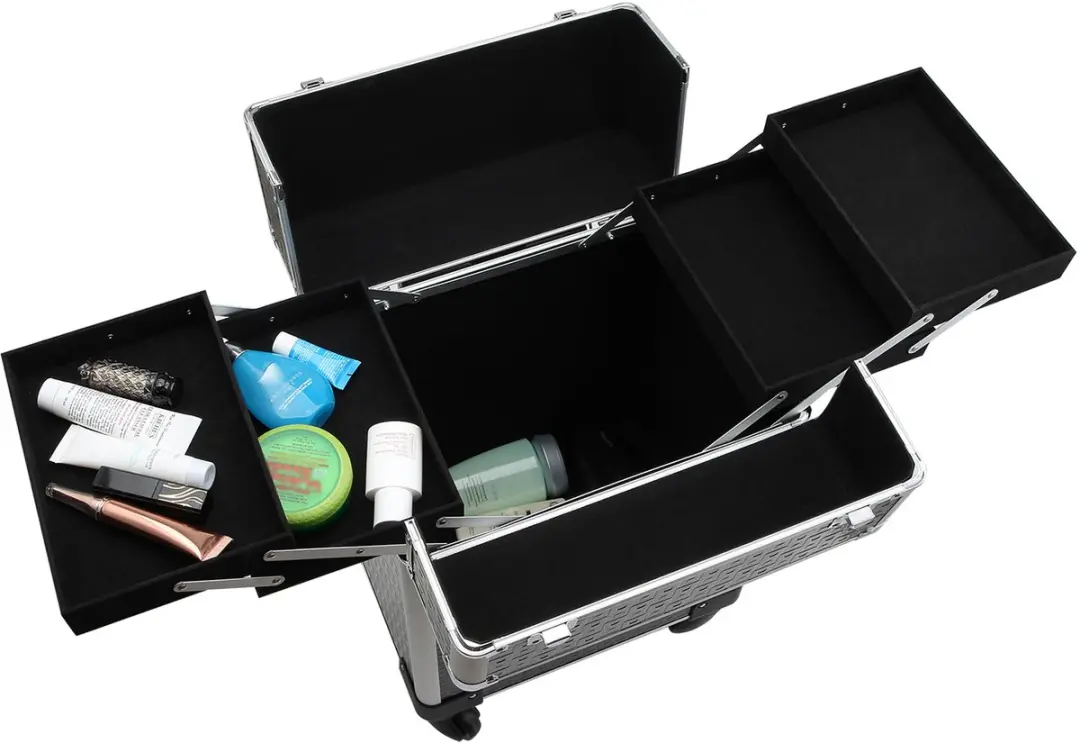 Homcom Make-up Treinkoffer 34x24x52cm - Zwart