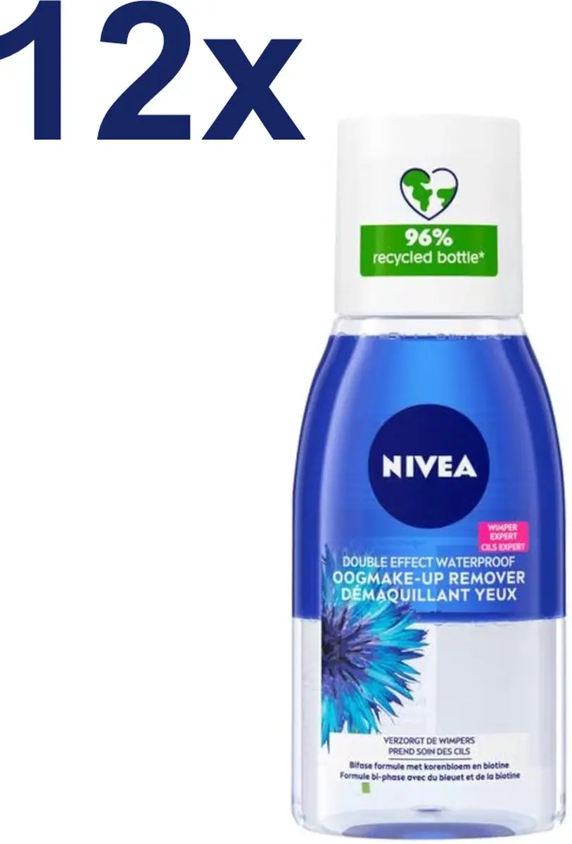 NIVEA Double Effect Waterproof Oogmake-up Remover - 1500ml (12x125ml) - Korenbloem