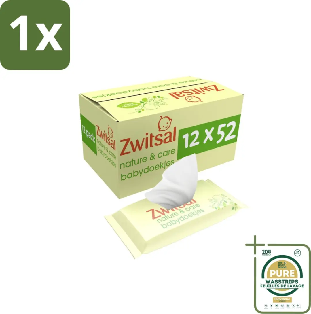 Zwitsal Billendoekjes Nature & Care Plasticvrij 624 Stuks