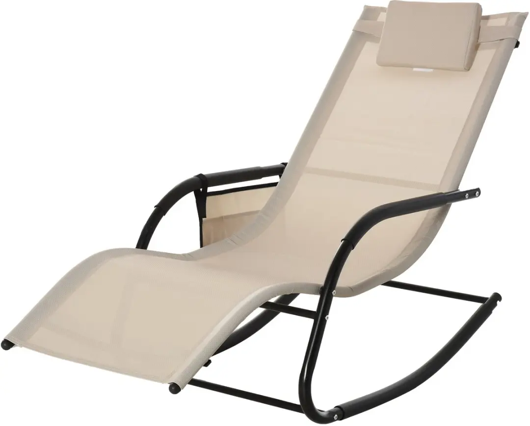 Outsunny Schommelstoel Beige