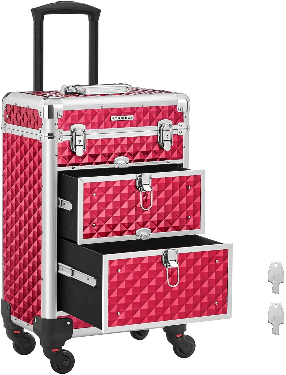 Songmics Make-upkoffer Rood