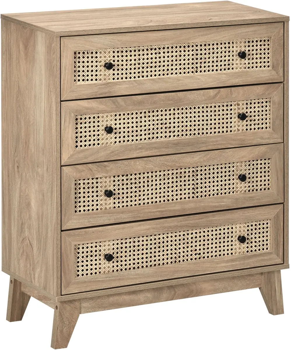 Homcom Ladekast 80x35x95cm Natuurlijk hout