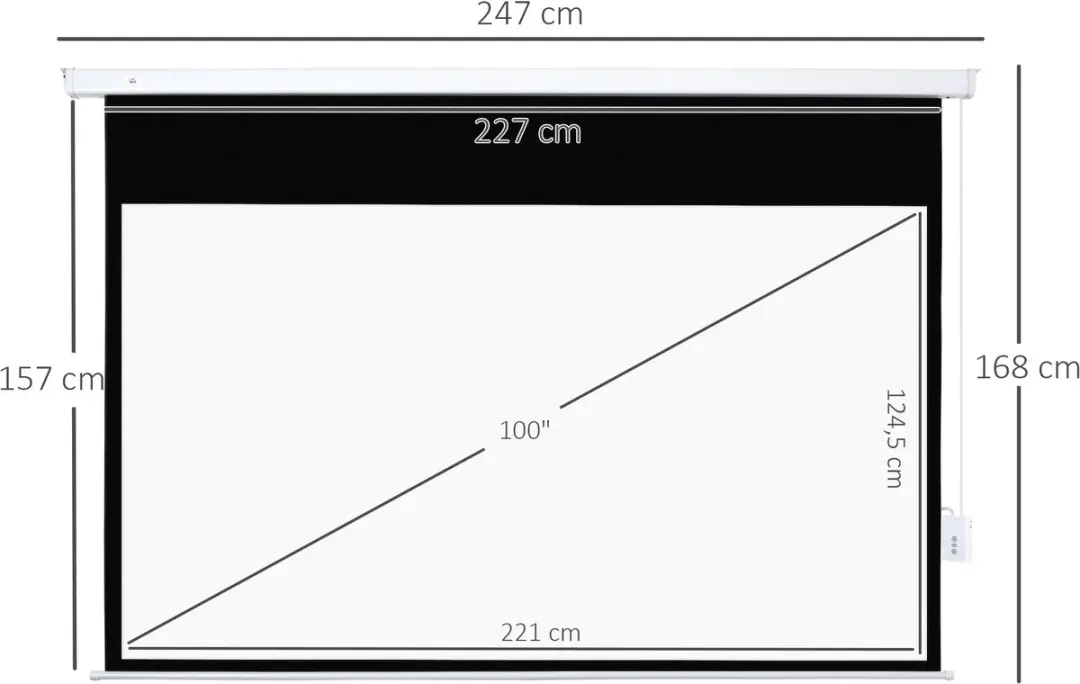 Homcom Projection Screen 247x168cm - Wit - 001-015V91WT - afbeelding 6 van 6