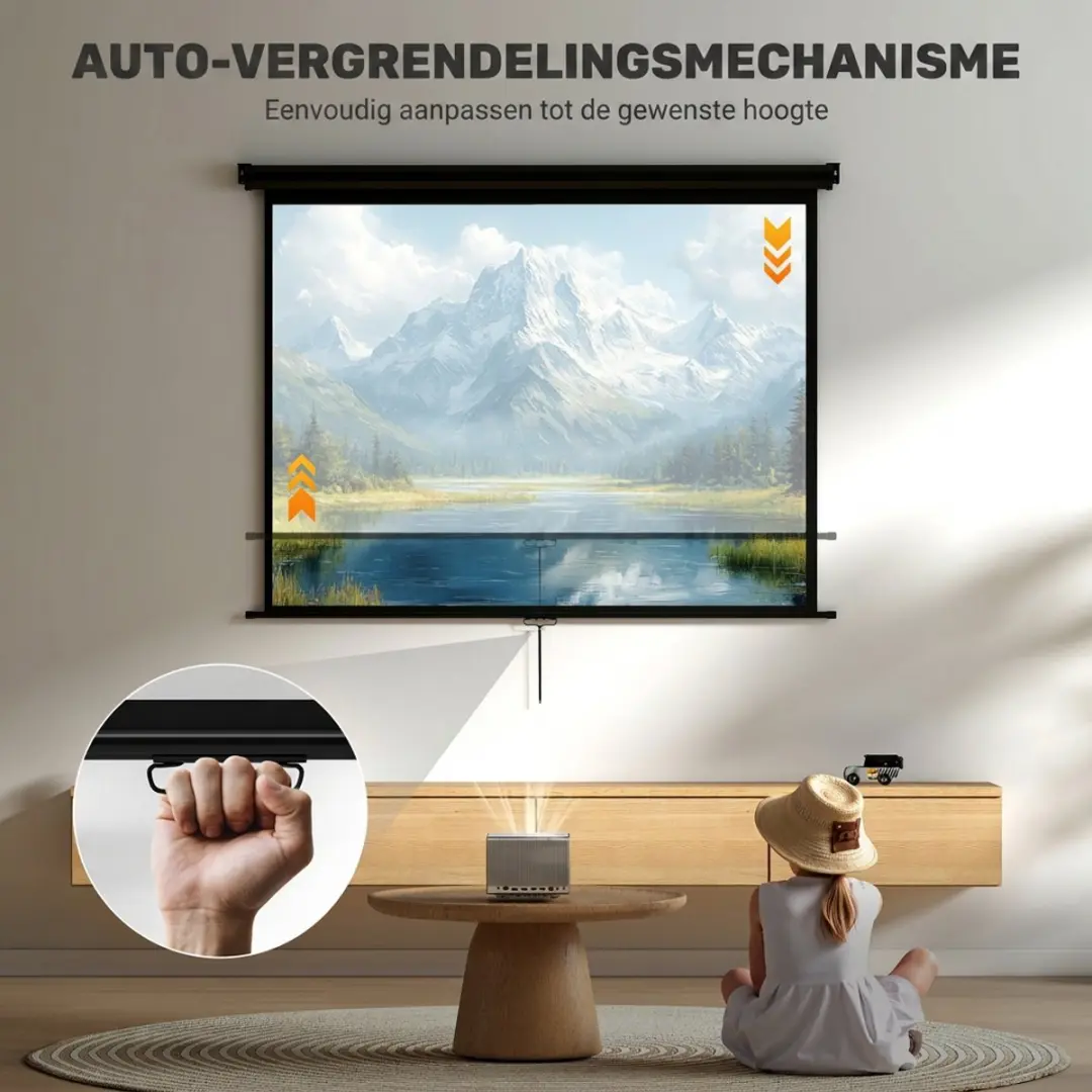 Homcom ROLIPO T0002-01-19757 Projectiescherm 171x128cm - 84" - Zwart/Wit