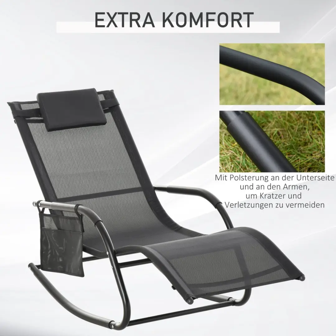 Outsunny Schommelstoel Metaal Mesh Lichtgrijs 84A-160