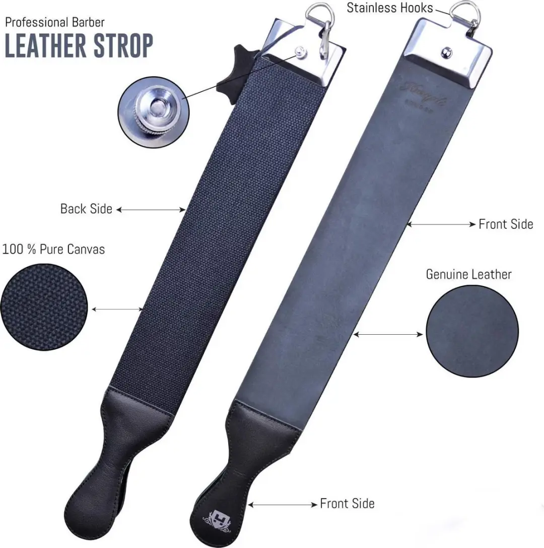 Haryali London Premium Leren Strop - Zwarte Lederen Riem