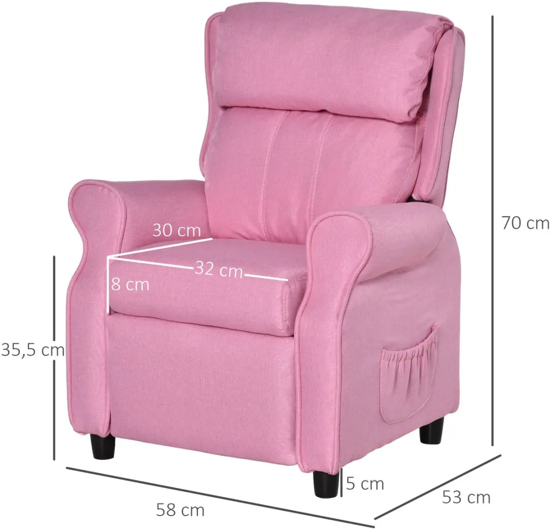 Homcom Kinderfauteuil Verstelbare Slaapbank - Roze