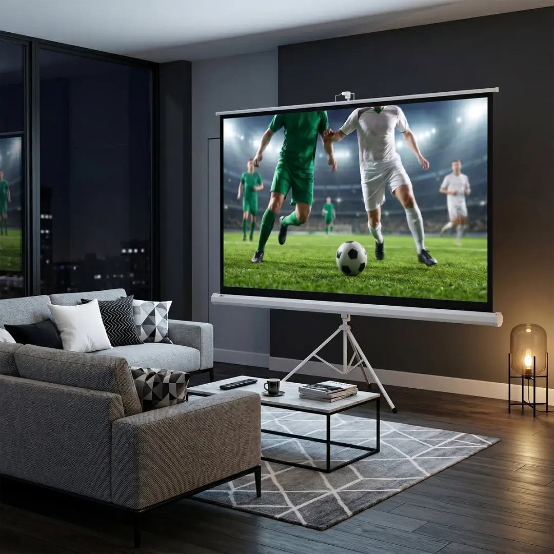 Homcom Projectiescherm 200x118cm Wit - Kunststof Metaal