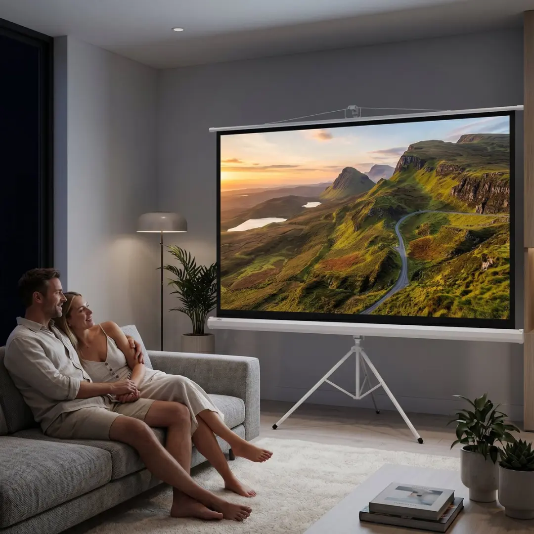 Homcom Projectiescherm 200x118cm Wit - Kunststof Metaal