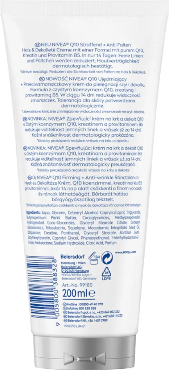 NIVEA Q10 Verstevigende Crème Hals & Borst 200ml