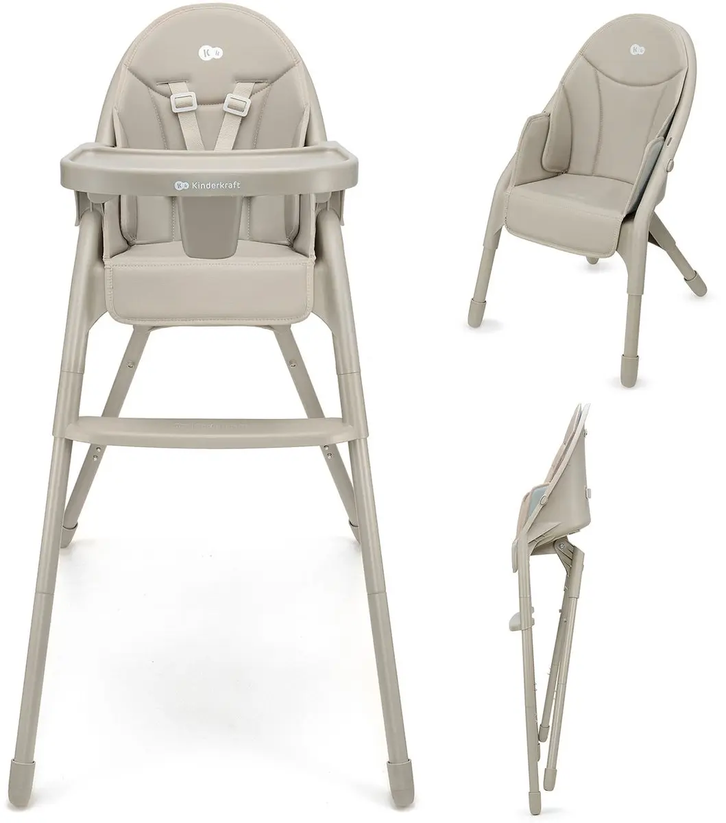 KinderKraft DINNLY Kinderstoel Inklapbaar Beige