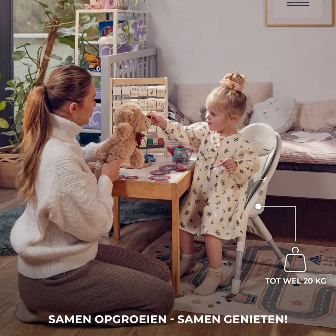 KinderKraft DINNLY Kinderstoel Inklapbaar Beige